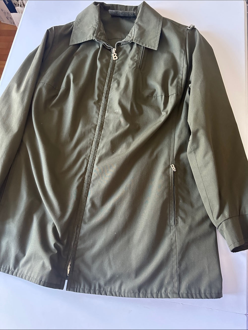 UNISEX Olive Green Men's Zip Front Jacket